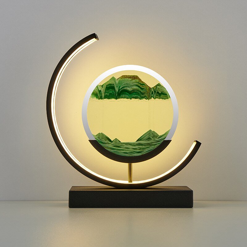 Quicksand Table Lamp with Unique Sand Mechanism and Soft LED Lighting – Tranquil Home Decor