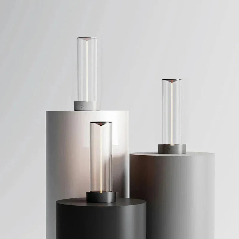 Nova Dimmable Touch Table Lamp – Modern Silver Metal & Glass LED